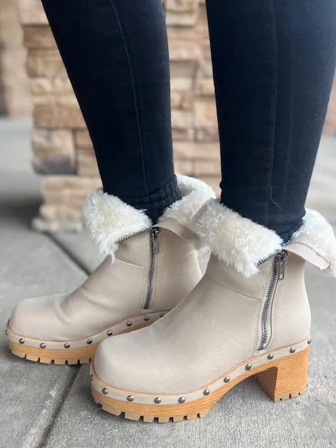 Britt Faux Fur Lined Clog Bootie