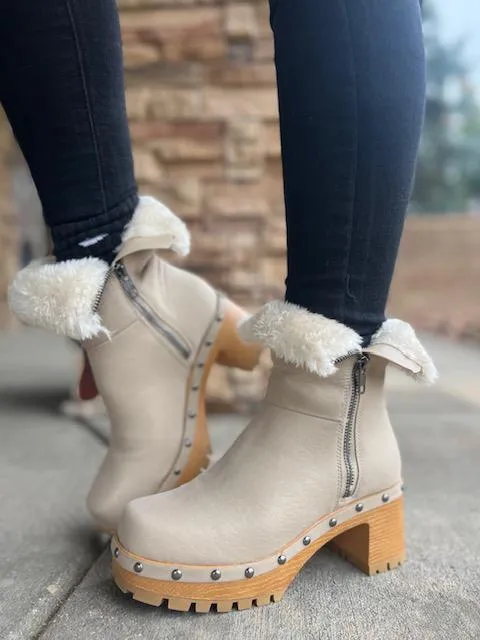 Britt Faux Fur Lined Clog Bootie