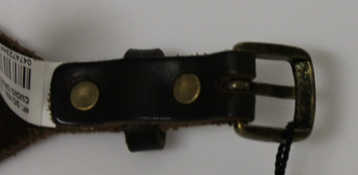 Brown Leather Logo Waist Belt