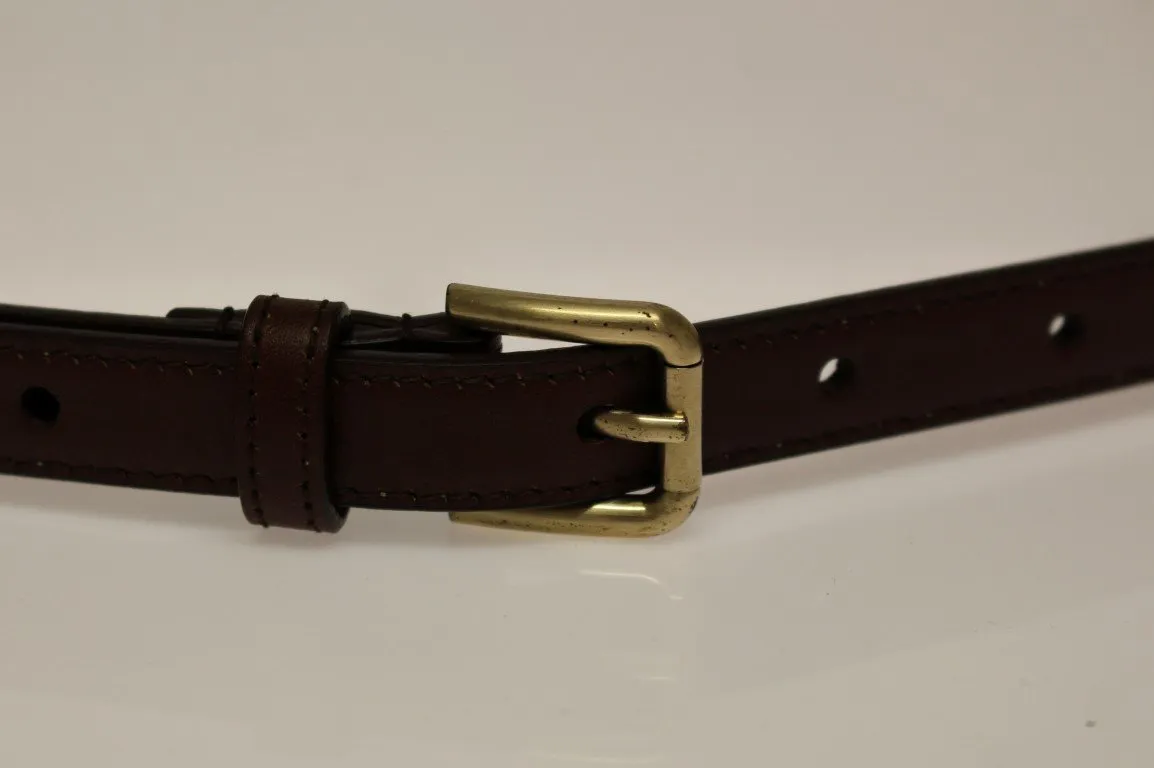 Brown Leather Logo Waist Belt