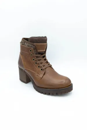 Bullboxer Ankle Lace Up Booties for Women in Cognac | 772-M5-6894A-COGNAC