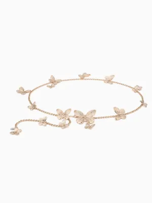 Butterfly Waist Chain Golden Romantic Spring Accessories Necklace Paired With Skirt Fairy Style Waist Belt Waist Seal
