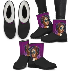 Calavera Pink Ladies Eco-Friendly Faux Fur Boots