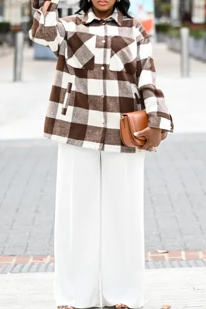 Casual Vintage Plaid Single Breasted Shirt
