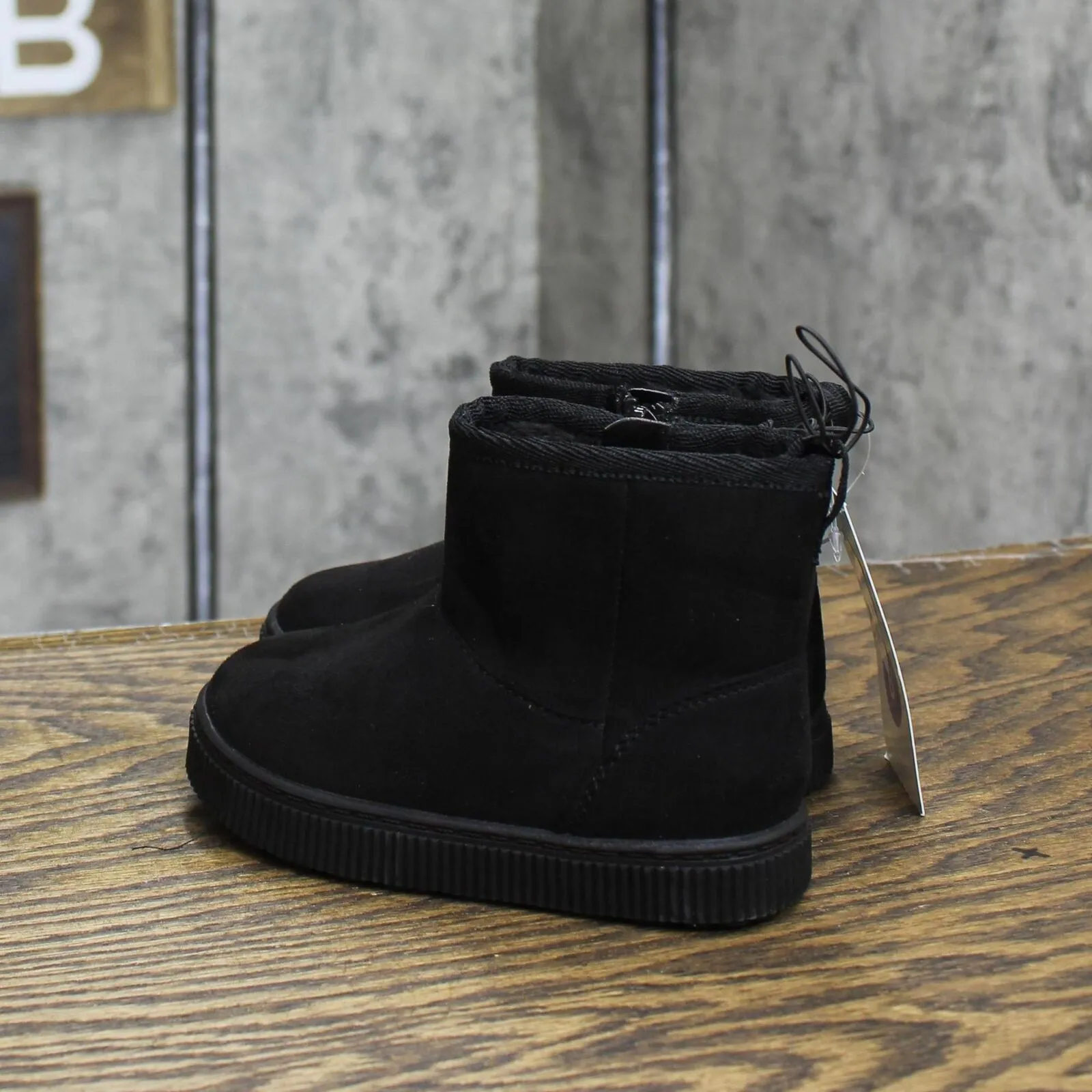 Cat & Jack Toddler Girls Arlo Zipper Shearling Style Boots ARL0 Black 6T