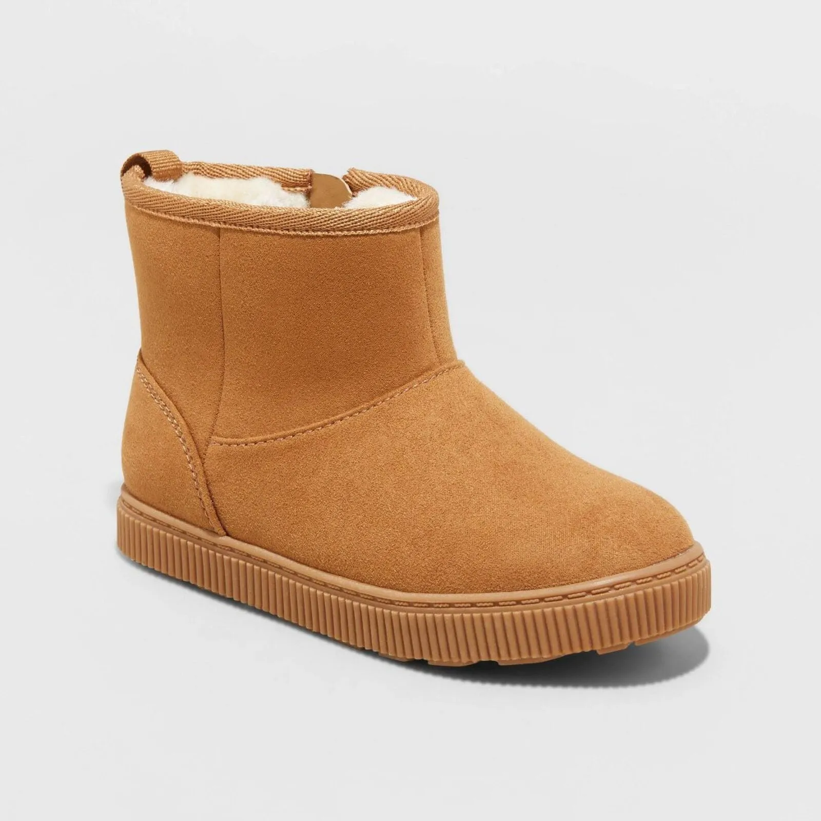 Cat & Jack Toddler Girls Arlo Zipper Shearling Style Boots ARL0 Cognac Brown 12T