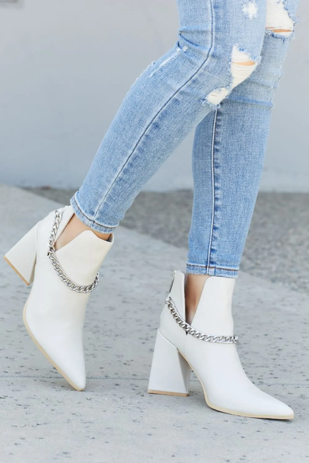 Chain Detail Ankle Booties