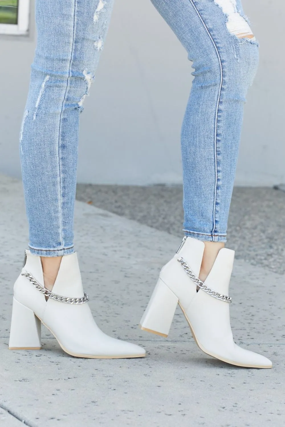 Chain Detail Ankle Booties
