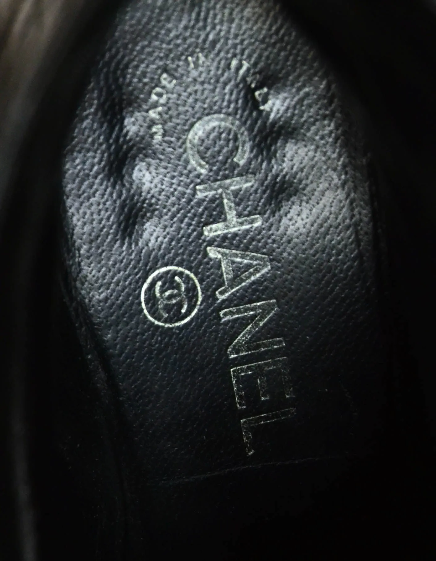 Chanel Black Quilted Leather Ankle Booties sz 38.5
