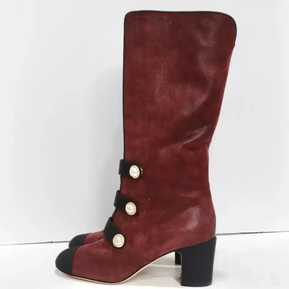 Chanel Russian Collection Bordeaux Boots