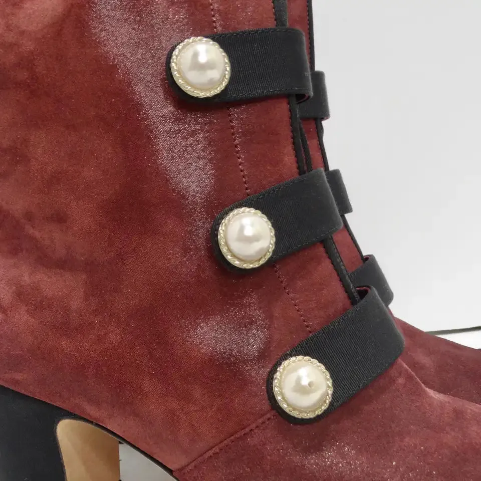 Chanel Russian Collection Bordeaux Boots