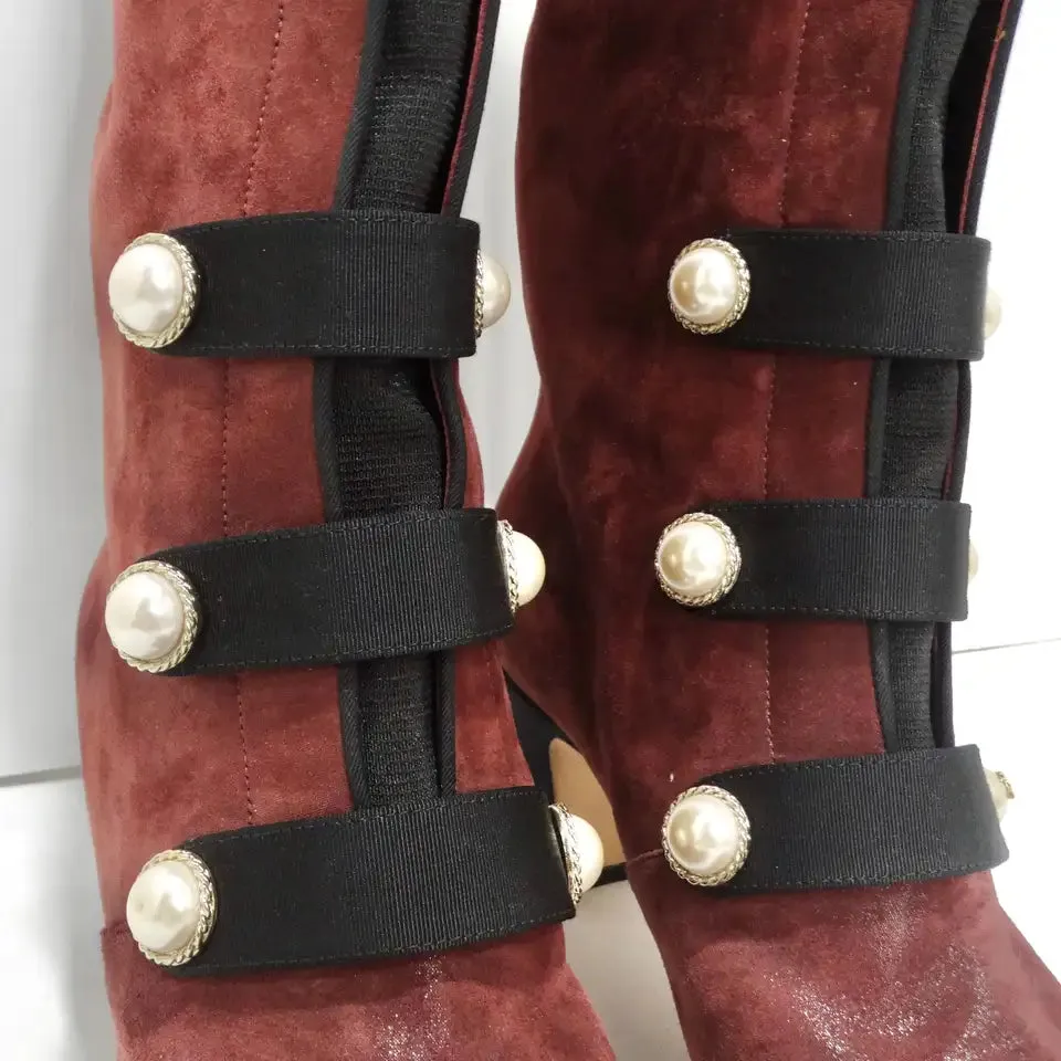 Chanel Russian Collection Bordeaux Boots