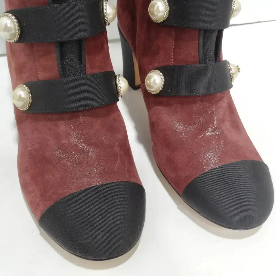 Chanel Russian Collection Bordeaux Boots