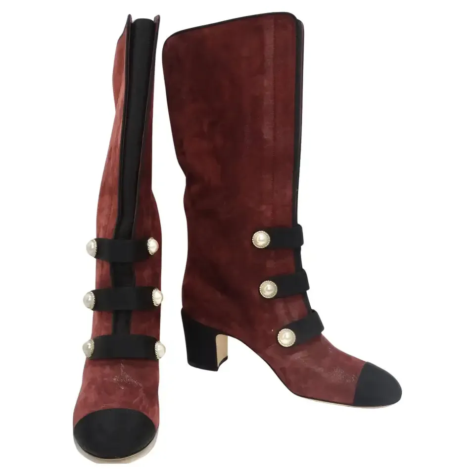 Chanel Russian Collection Bordeaux Boots