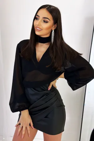 Chic Chiffon Blouse with Tie