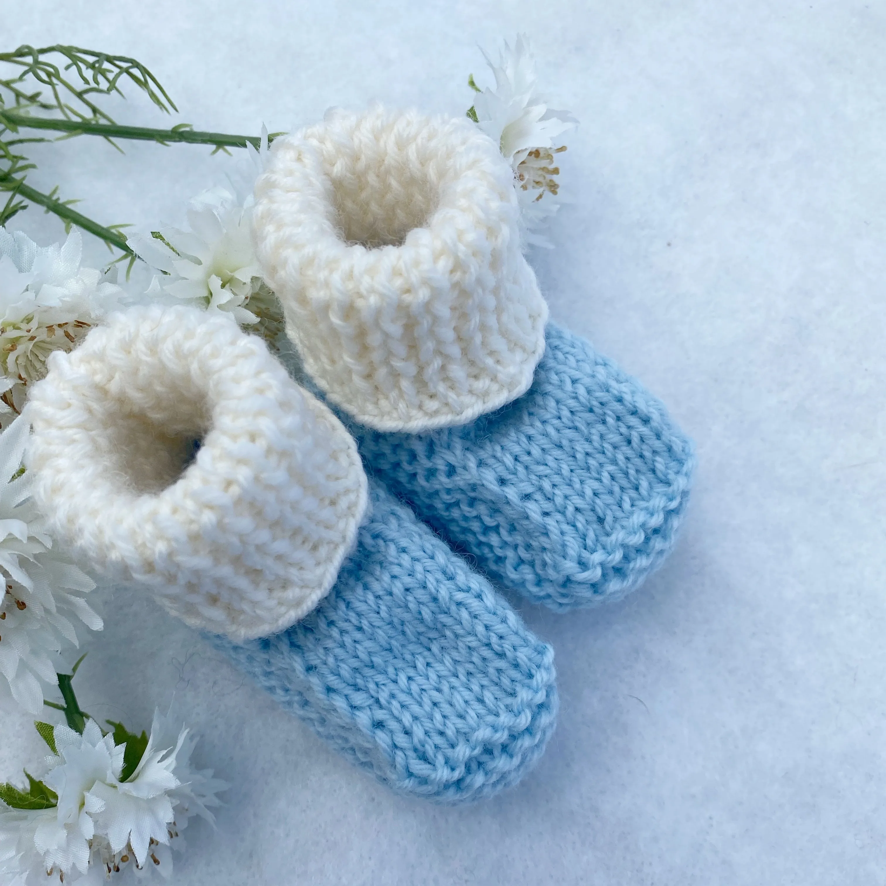Classic knitted baby merino booties