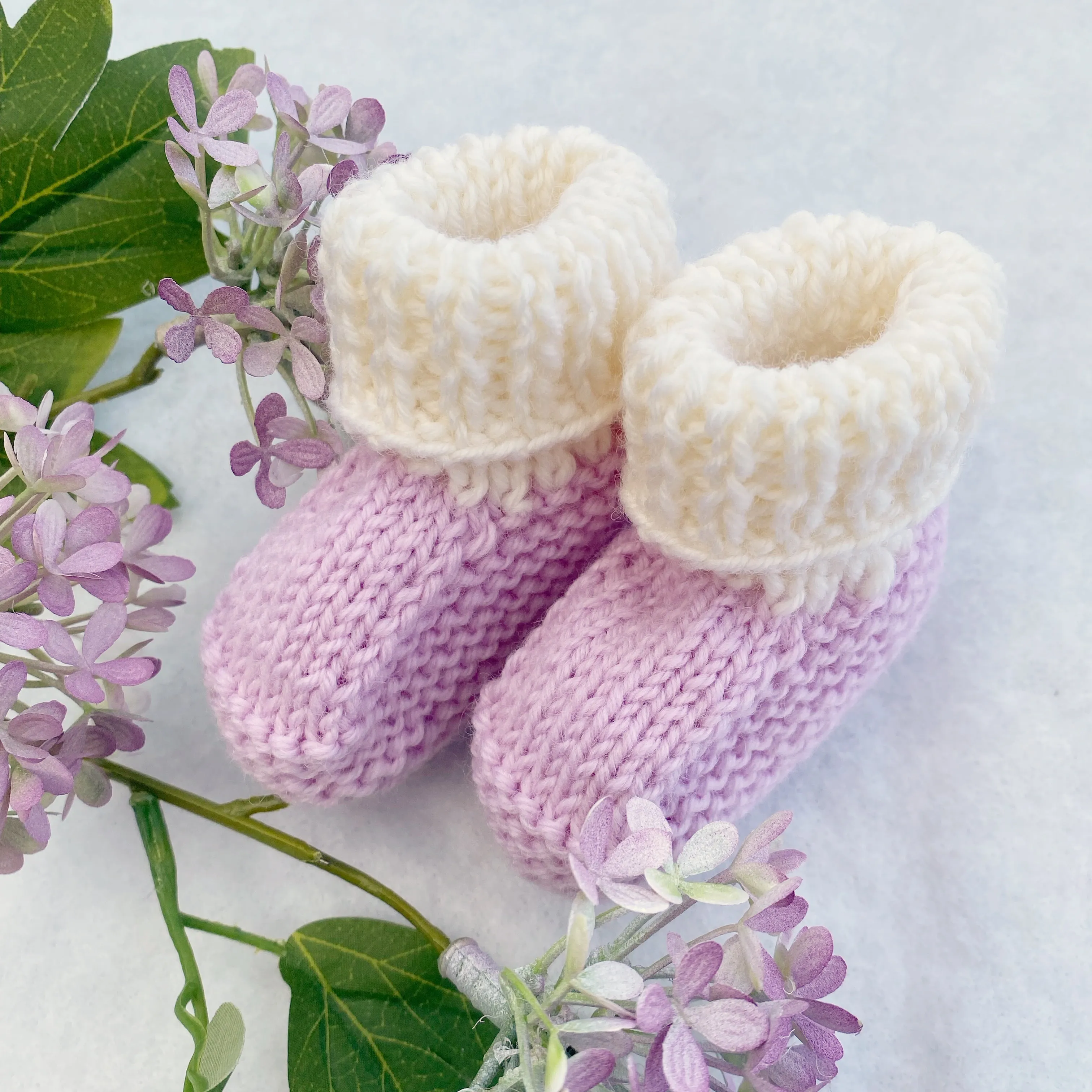 Classic knitted baby merino booties
