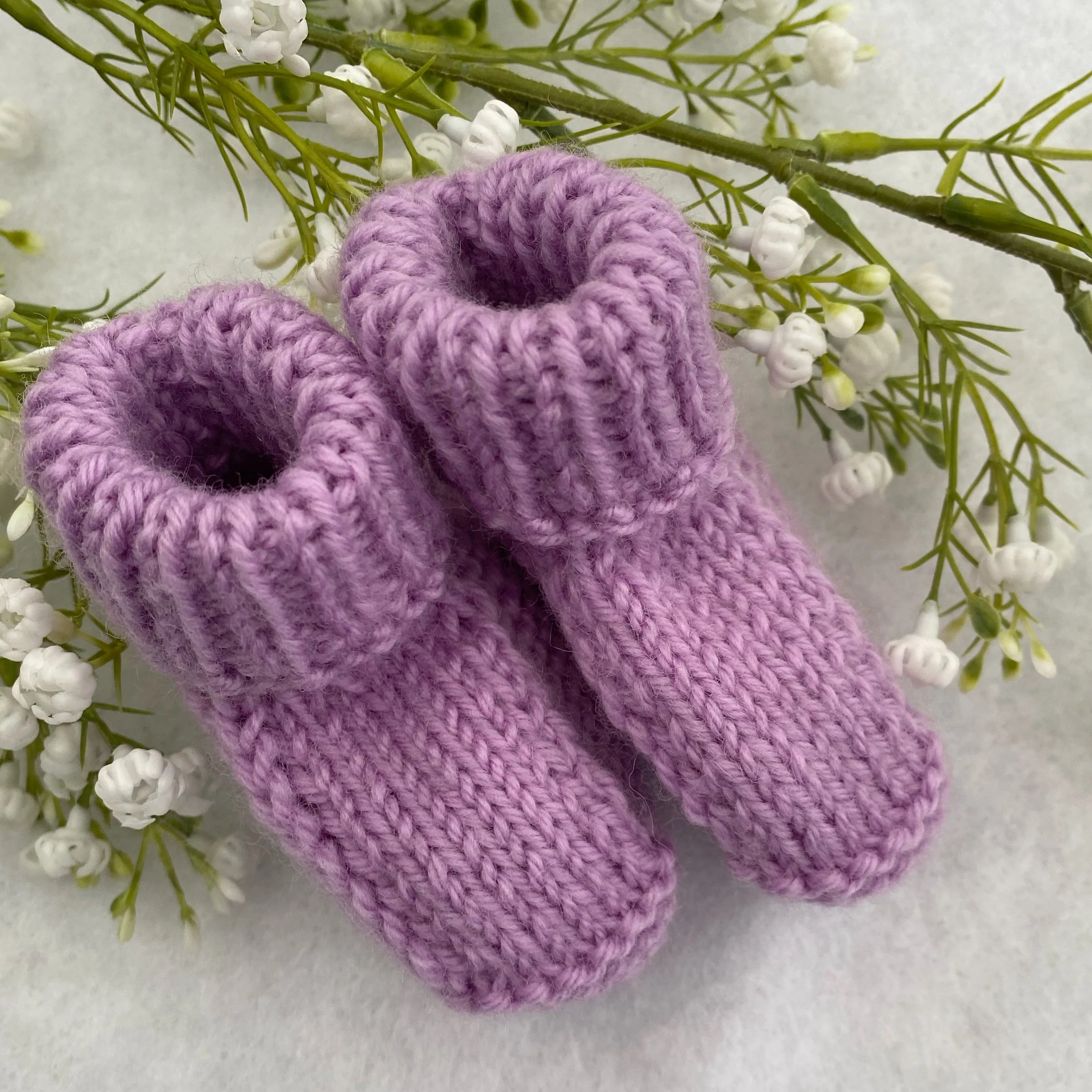 Classic knitted baby merino booties