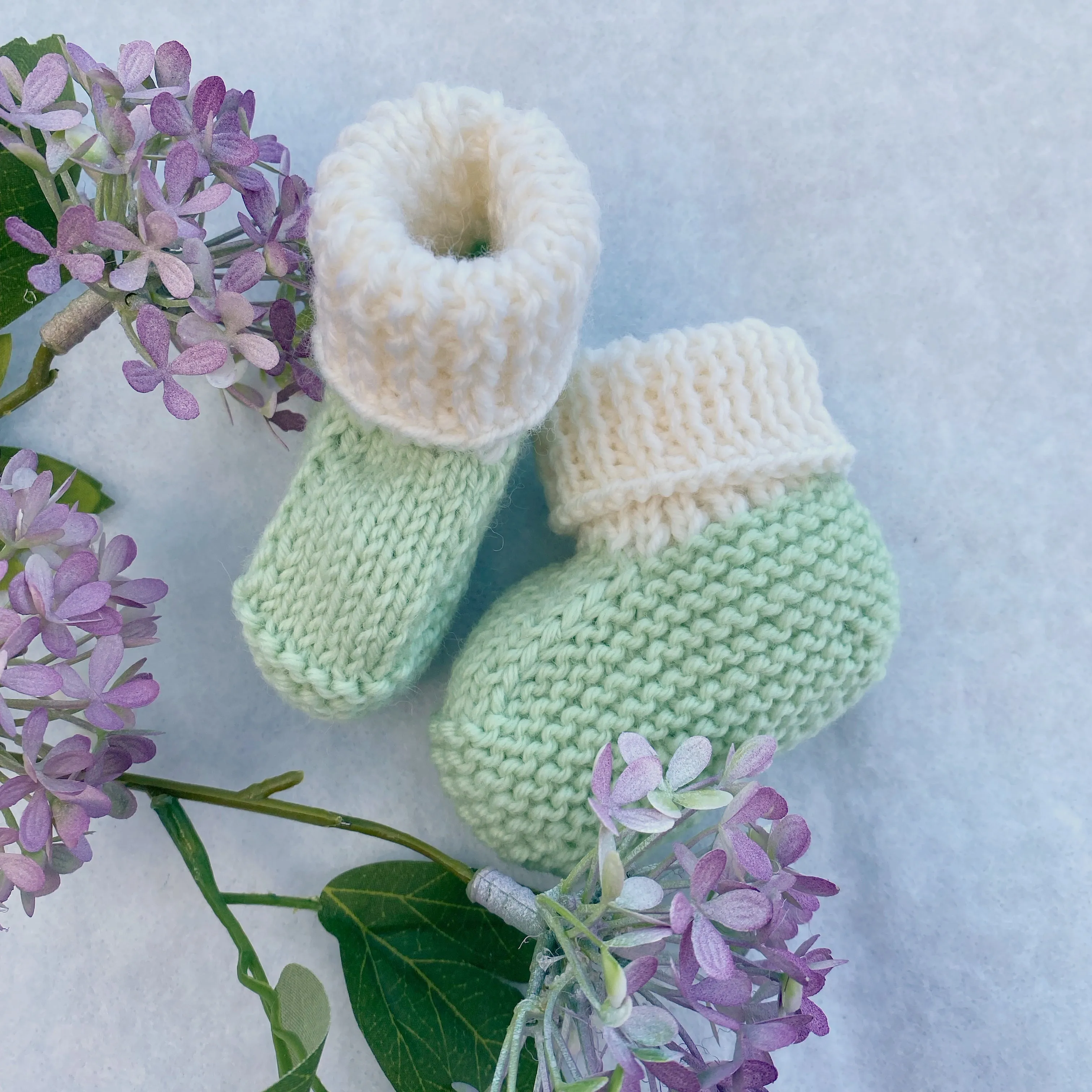 Classic knitted baby merino booties