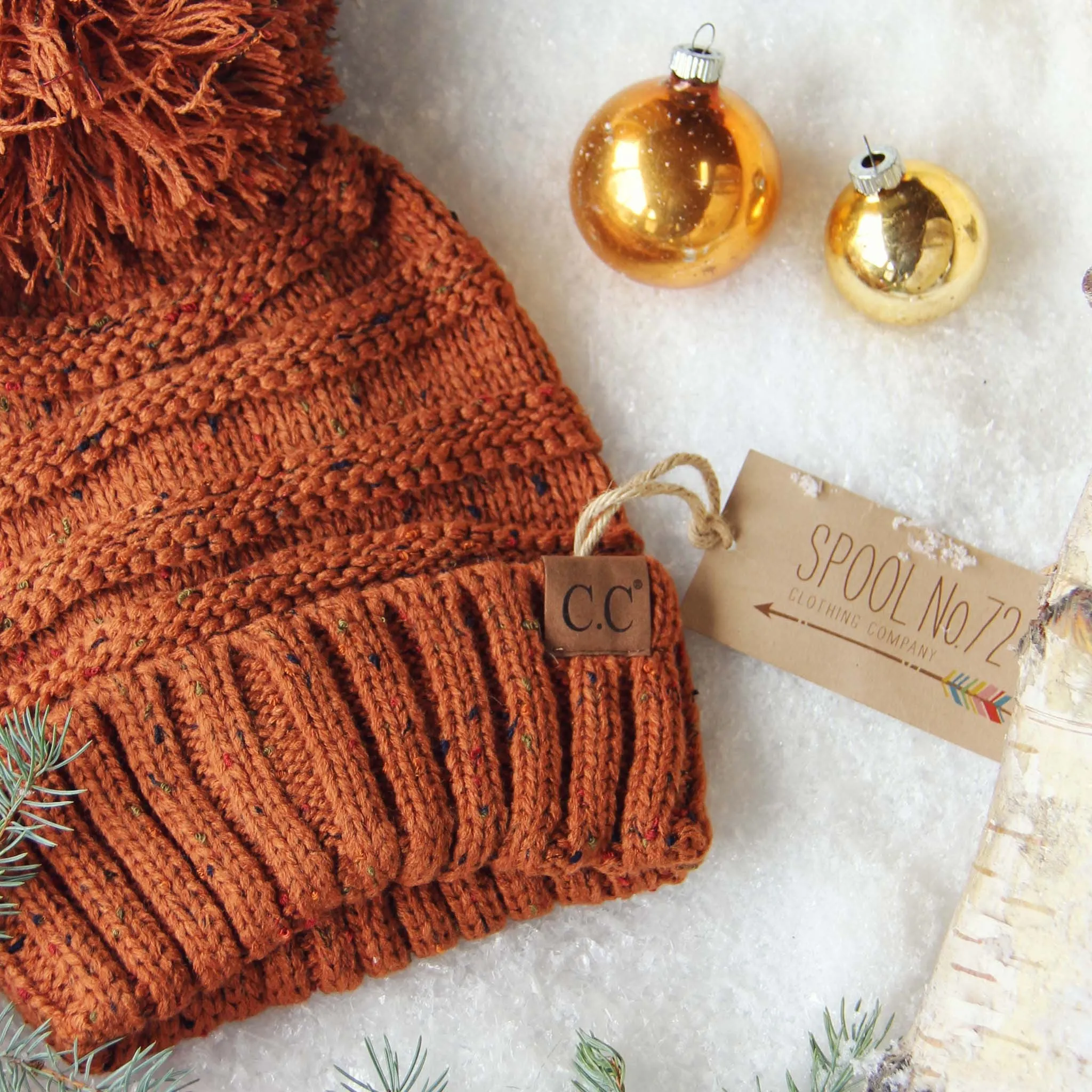 Confetti Snow Cozy Beanie in Rust