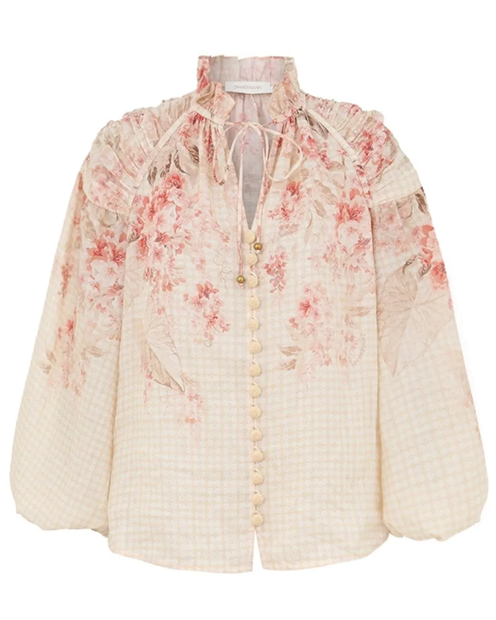 Coral Floral Illuminate Billow Blouse
