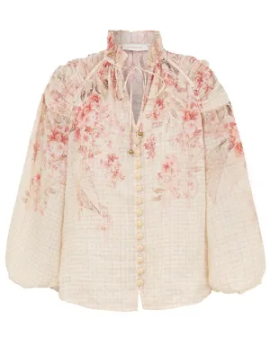 Coral Floral Illuminate Billow Blouse