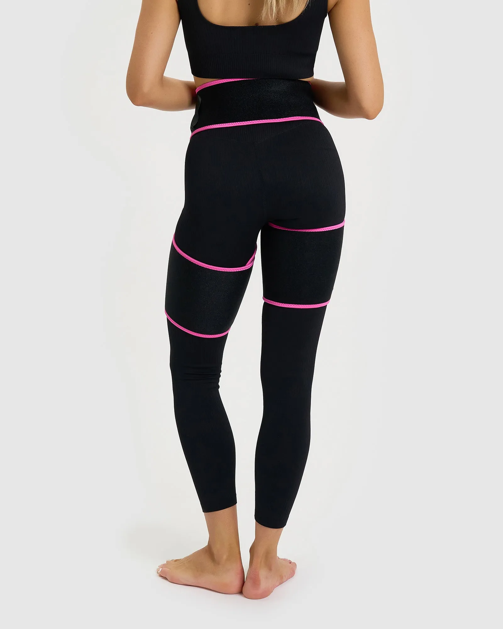 Core Trainer Waist & Thigh Sweat Band Black