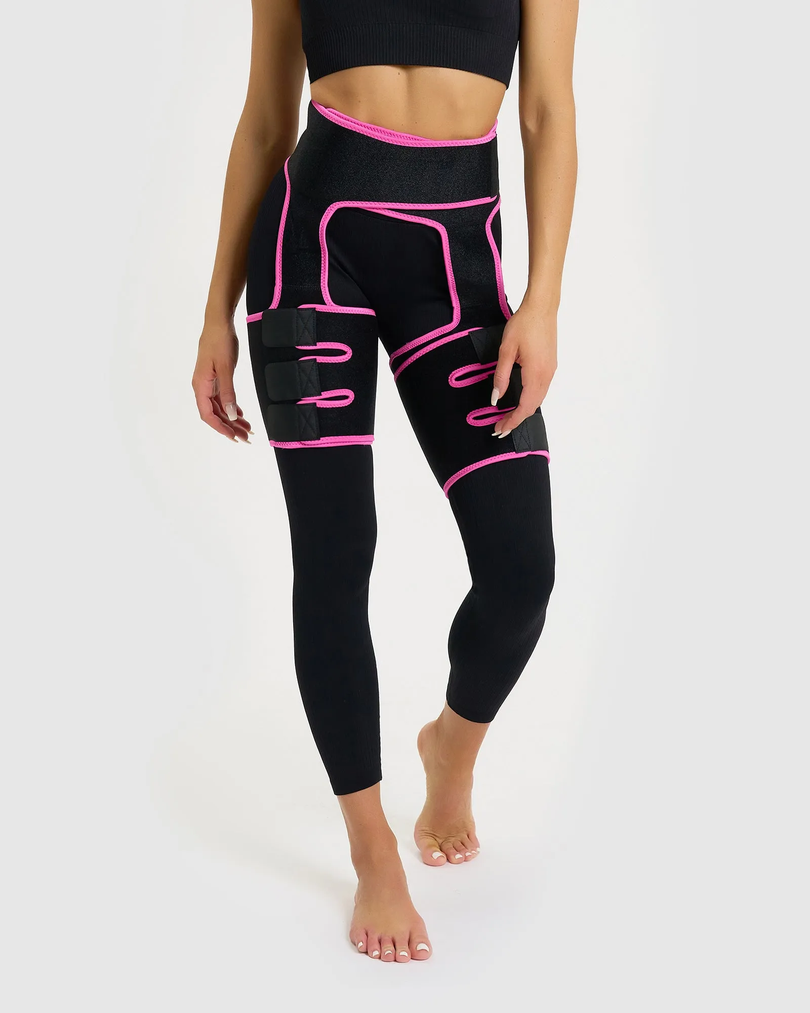 Core Trainer Waist & Thigh Sweat Band Black