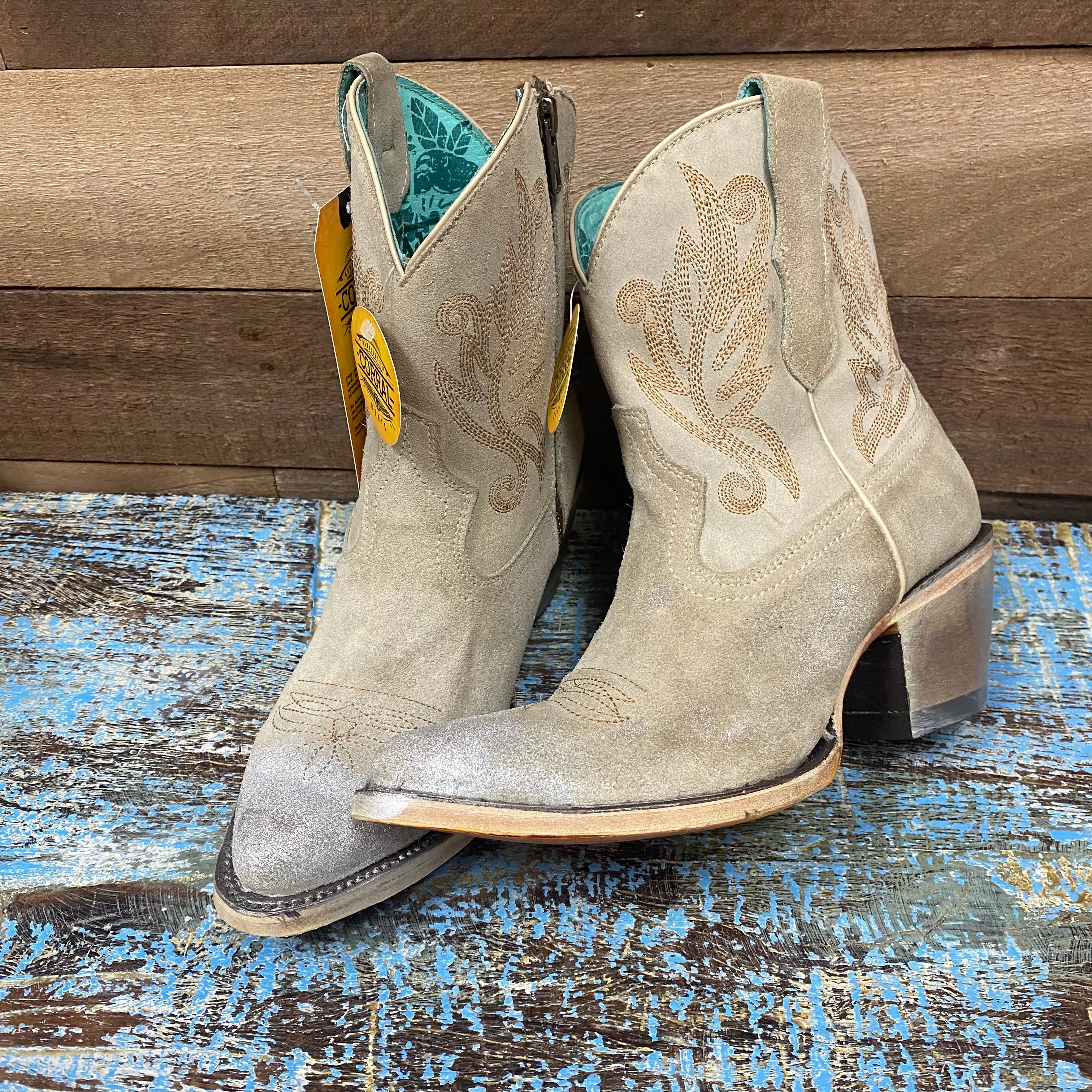 Corral Bone Embroidery Ankle Boot