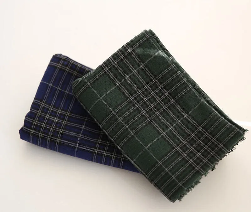 Cotton Checker Fabric, Tartan Plaid Cotton Fabric, Yarn Dyed Fabric, Vintage Look Fabric, Quality Korean Fabric - By the Yard /52317