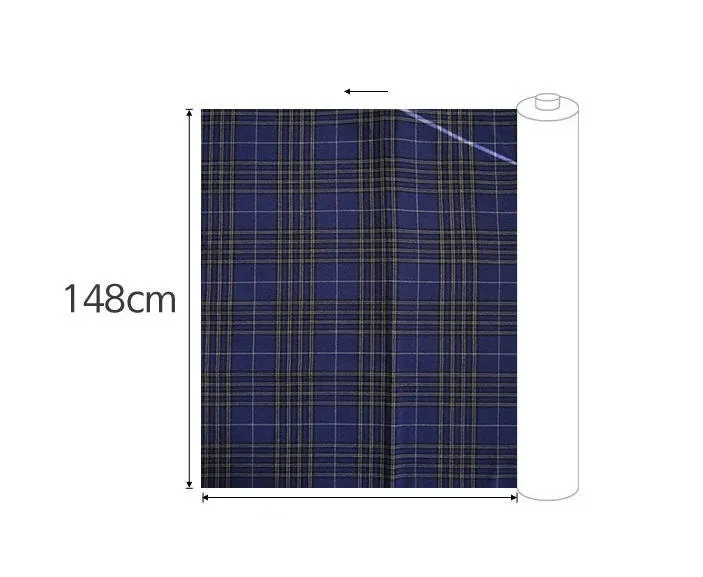 Cotton Checker Fabric, Tartan Plaid Cotton Fabric, Yarn Dyed Fabric, Vintage Look Fabric, Quality Korean Fabric - By the Yard /52317