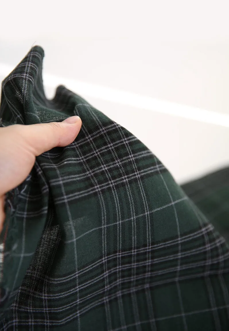 Cotton Checker Fabric, Tartan Plaid Cotton Fabric, Yarn Dyed Fabric, Vintage Look Fabric, Quality Korean Fabric - By the Yard /52317