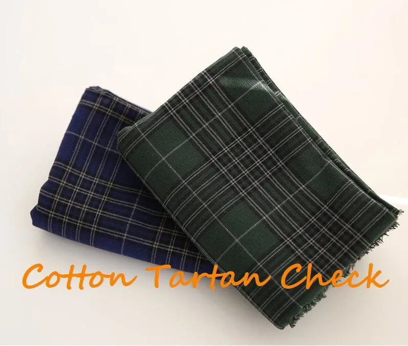 Cotton Checker Fabric, Tartan Plaid Cotton Fabric, Yarn Dyed Fabric, Vintage Look Fabric, Quality Korean Fabric - By the Yard /52317