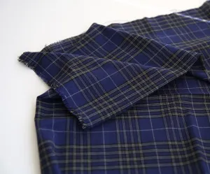 Cotton Checker Fabric, Tartan Plaid Cotton Fabric, Yarn Dyed Fabric, Vintage Look Fabric, Quality Korean Fabric - By the Yard /52317