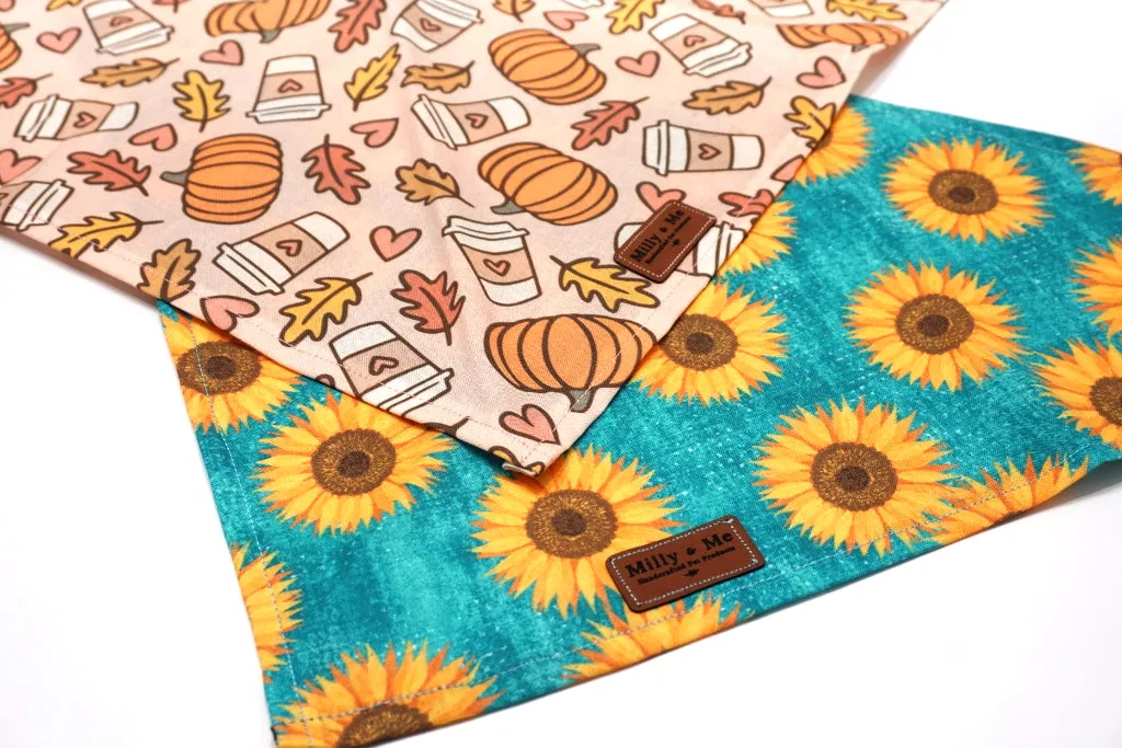 Country Sunflowers Blue - Pet Bandana