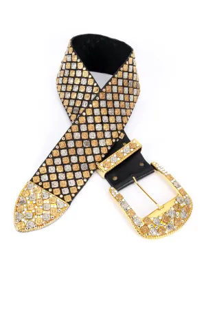 Cross Crystal Studded Leather Belt