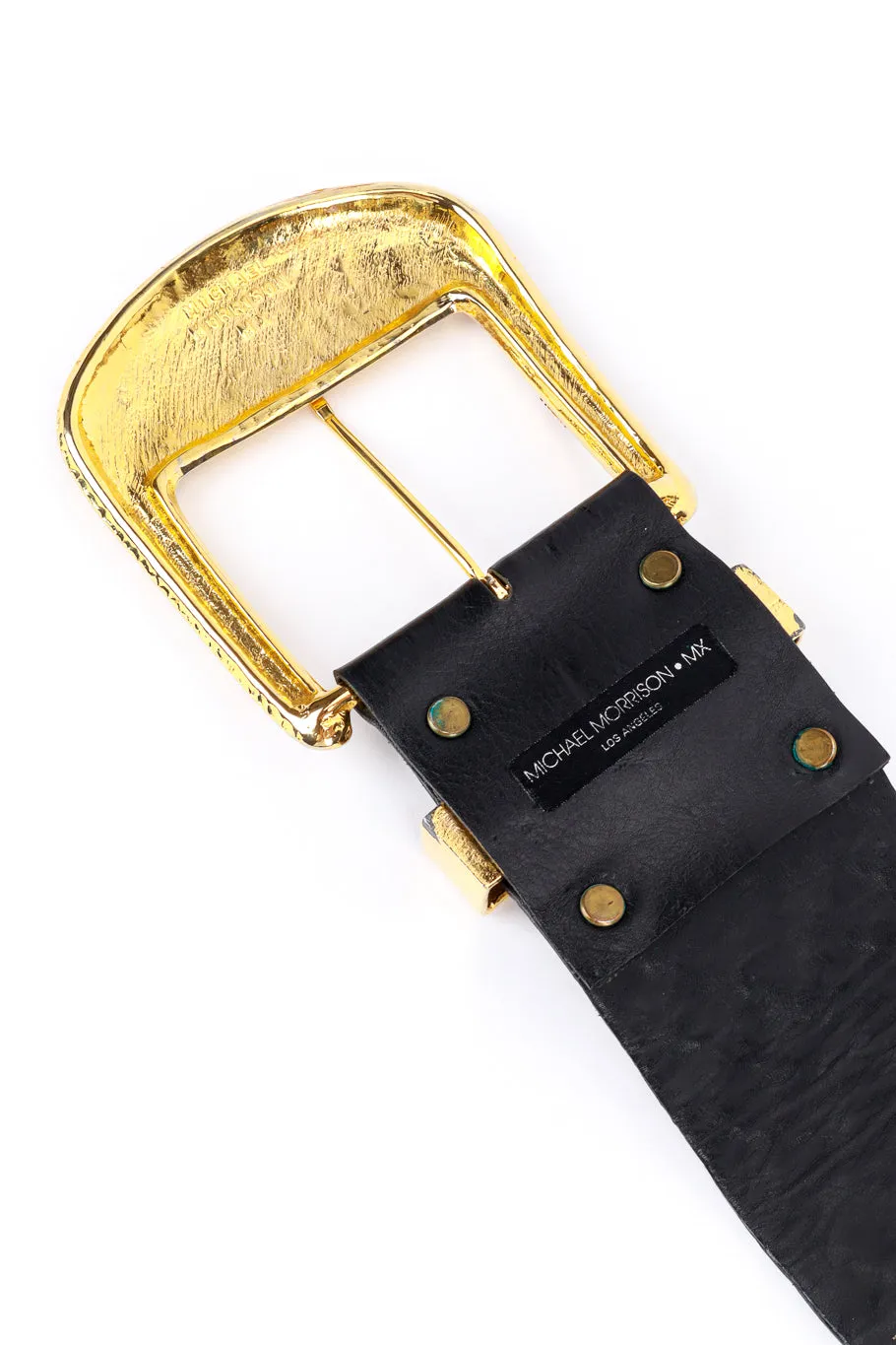 Cross Crystal Studded Leather Belt