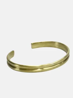 Curated Basics Ridge Brass Cuff