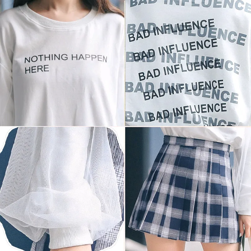 [@denisastefanescuu] "NOTHING HAPPEN HERE" LONG SLEEVES  SKIRT K102206REVIEW