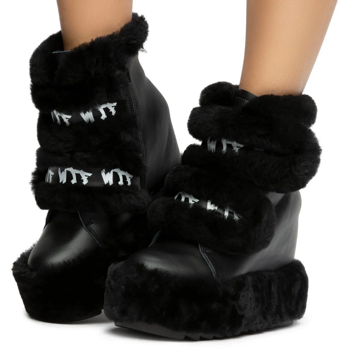 Dizzy Dream Wedge Fur Booties