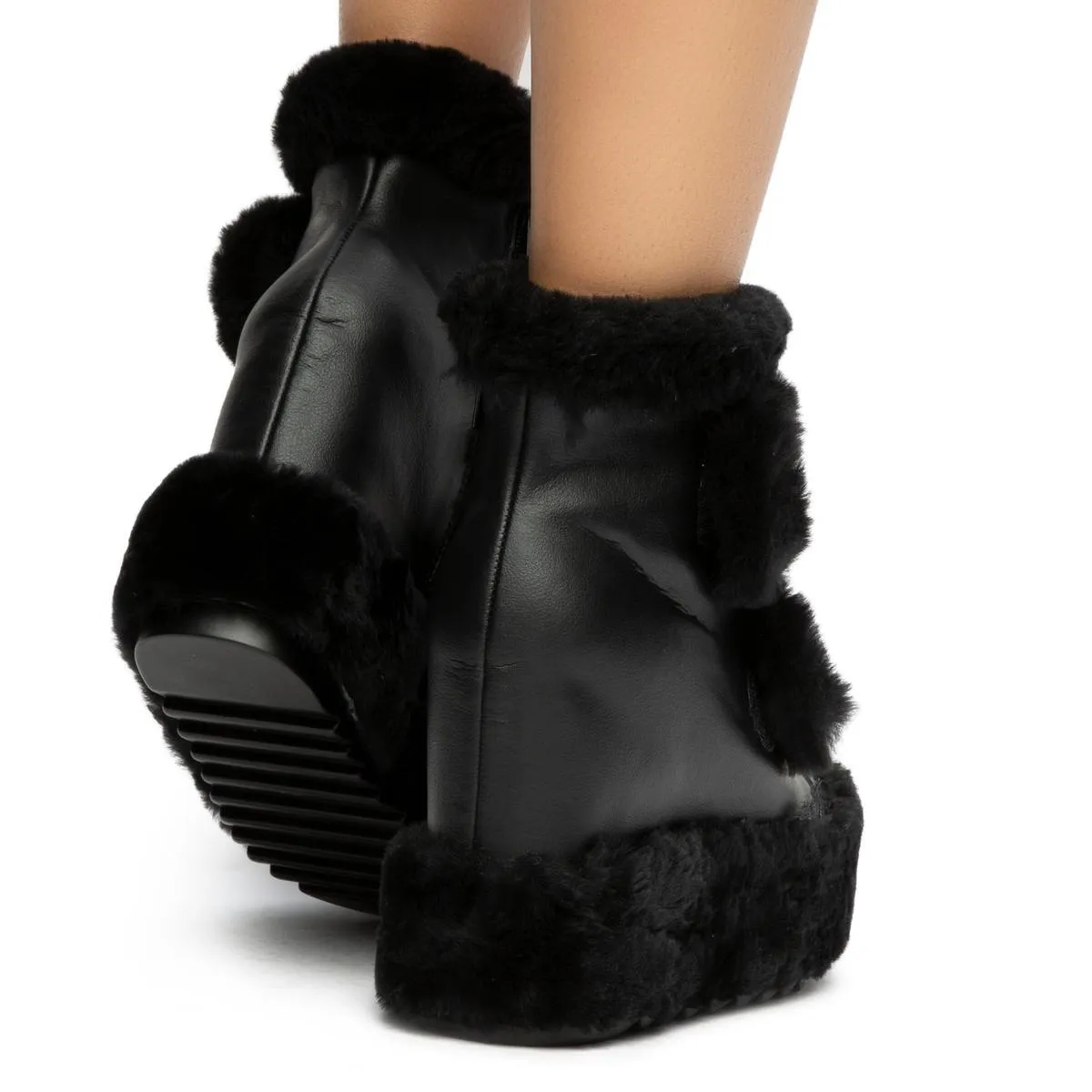 Dizzy Dream Wedge Fur Booties
