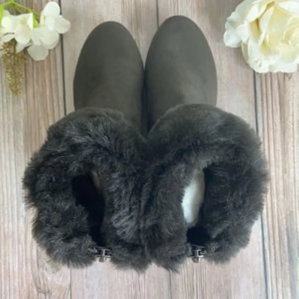 DKNY Stone Wedge Fur Booties 6M