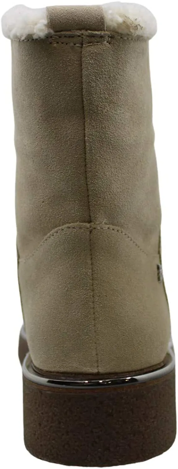 DKNY Women's Shoes Fay Suede Cap Toe Ankle Fashion, Sandstone/Black, Size 4.0