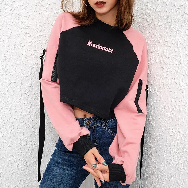 [@dollish_fox] "ROCK MORE VINTAGE ROUND NECK PINK" HOODIE K031102REVIEW