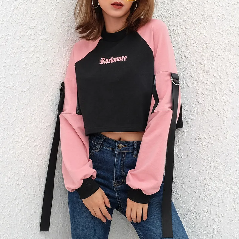 [@dollish_fox] "ROCK MORE VINTAGE ROUND NECK PINK" HOODIE K031102REVIEW