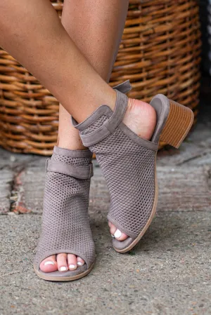 Doria Perforated Mule Sandal Heels