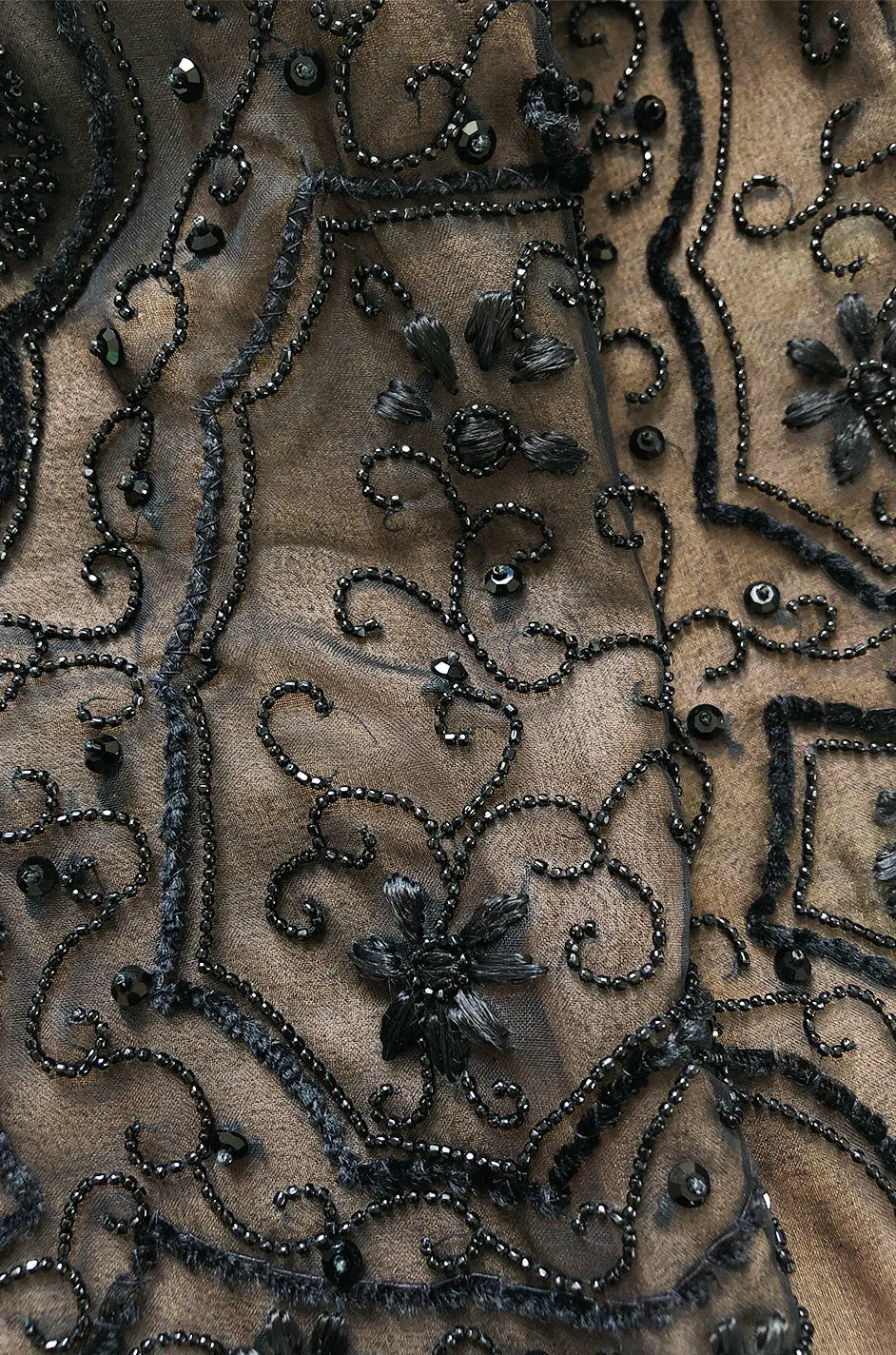 Early 1980s Yves Saint Laurent Haute Couture Hand Embroidered & Beaded Silk Chiffon Top