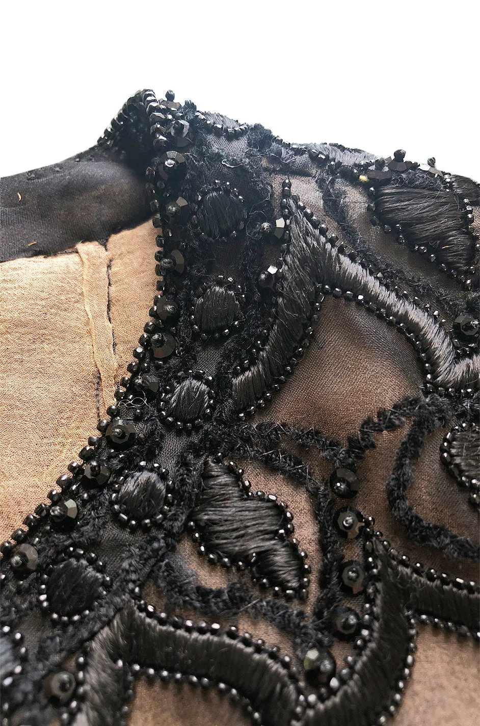 Early 1980s Yves Saint Laurent Haute Couture Hand Embroidered & Beaded Silk Chiffon Top