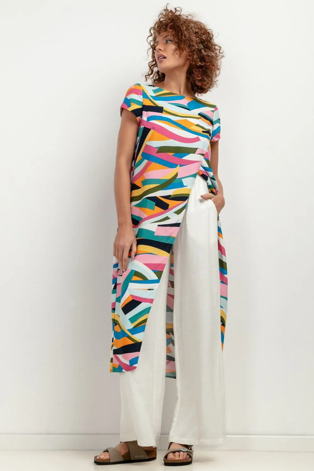 Elegant Patterned Viscose Summer Tunic