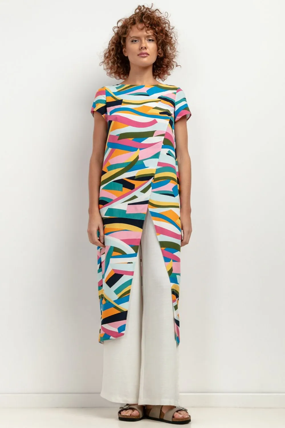 Elegant Patterned Viscose Summer Tunic